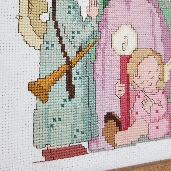 VTG Virgin Mary & Baby Jesus Needlepoint Art - Picture 4 of 8